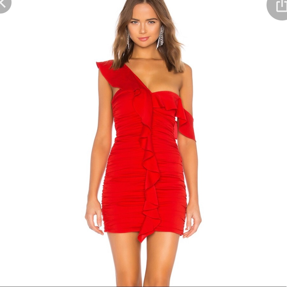 Red lovers and friends cocktail dress